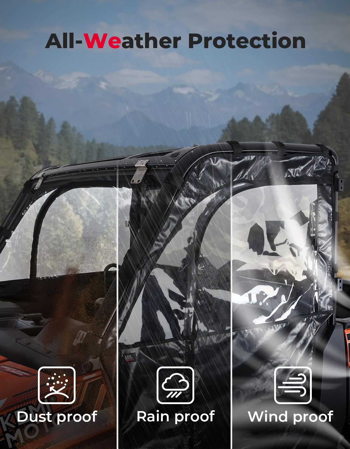 UTV Cab Enclosure Upper Doors for Ranger XP 1000 (2017-2025)