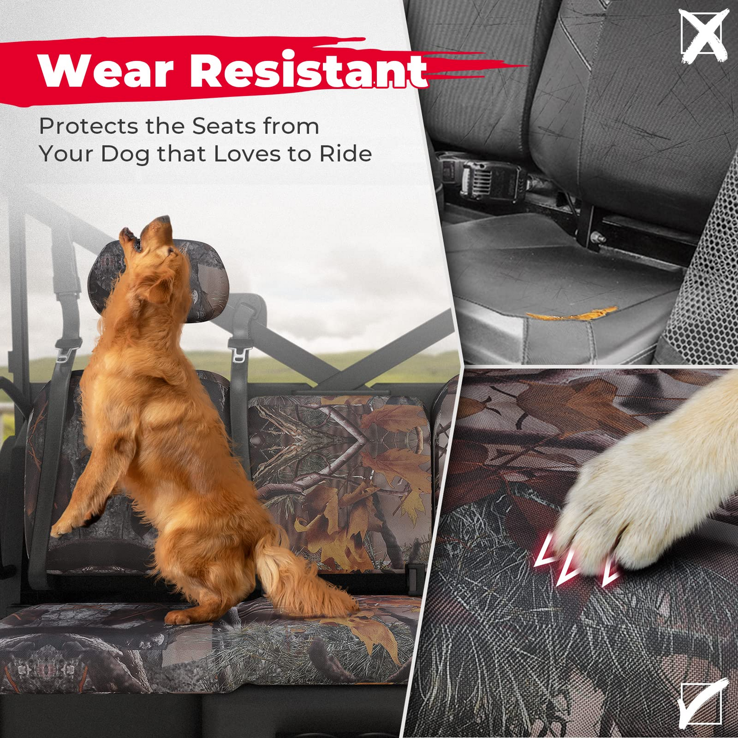 Kemimoto Camo Seat Covers for Polaris Ranger XP 1000 Crew