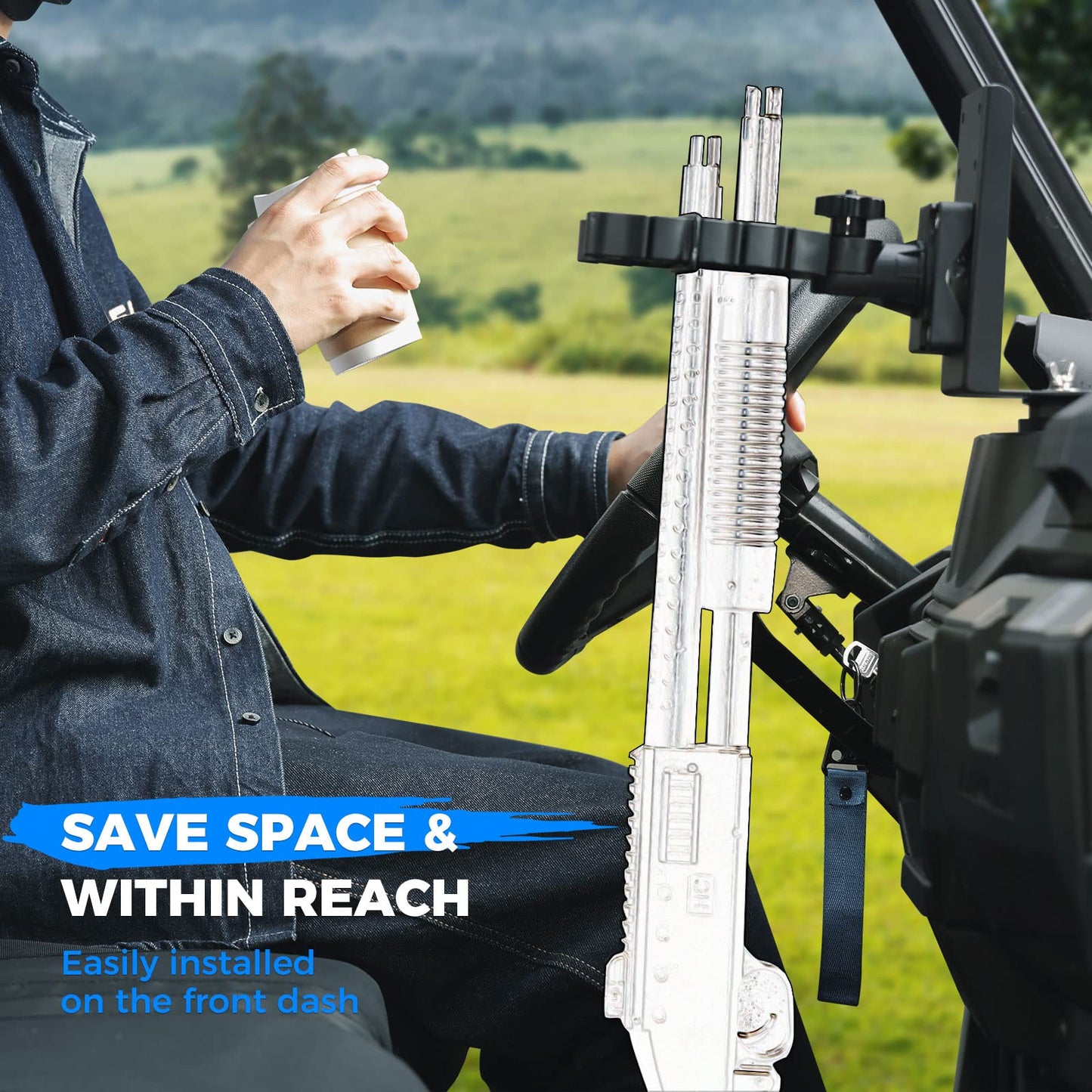 Kemimoto UTV Gun Rack Stable Scratch‑Resistant for Polaris Ranger