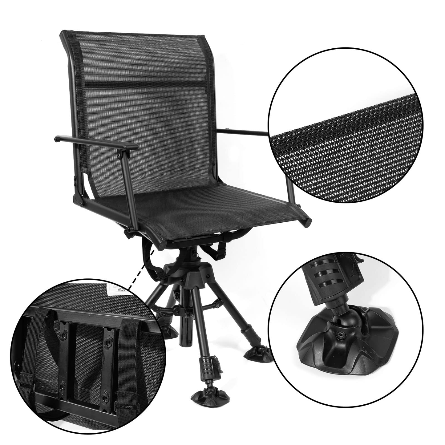 360 Degree Silent Swivel Blind Hunting Chair