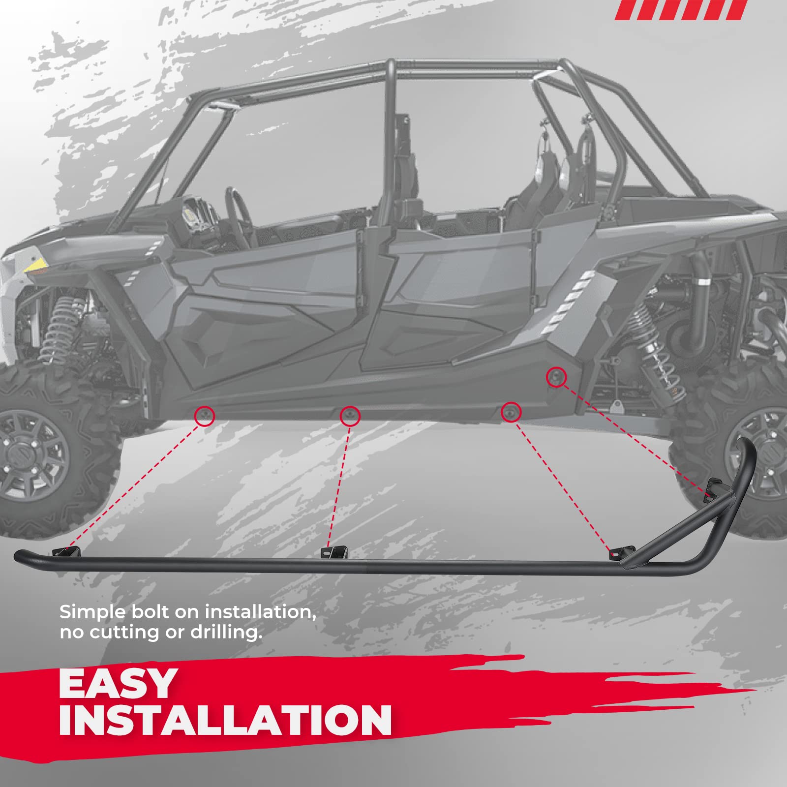 Kemimoto Steel Nerf Bars for Polaris RZR XP4 1000 Turbo