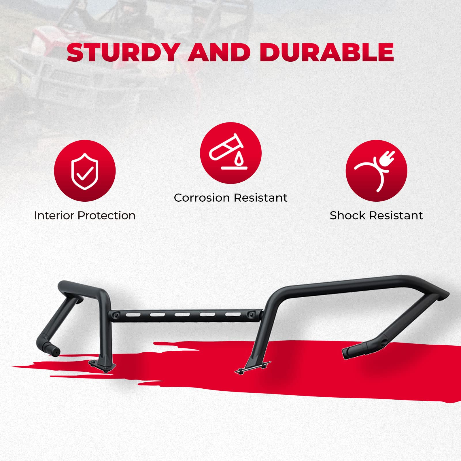 Kemimoto Front Bumper Upper Brush Guard Powder‑Coated Steel 2018‑2024