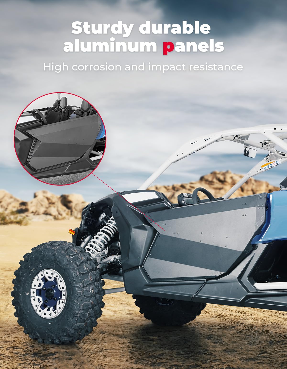 Kemimoto Aluminum Front Doors for Can‑Am Maverick X3 & X3 Max