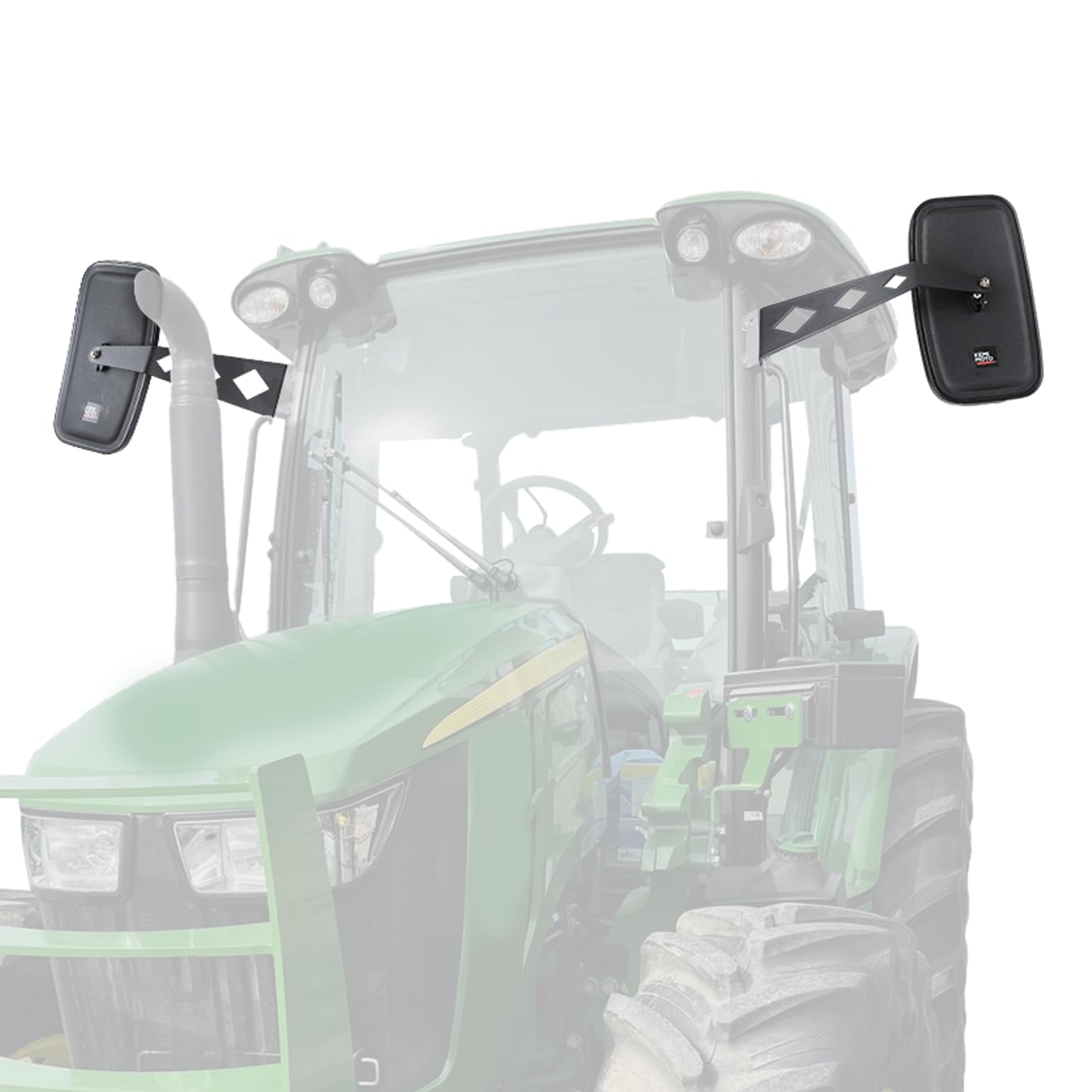 Kemimoto Tractor Side Mirrors Wide‑Angle John Deere Compatible