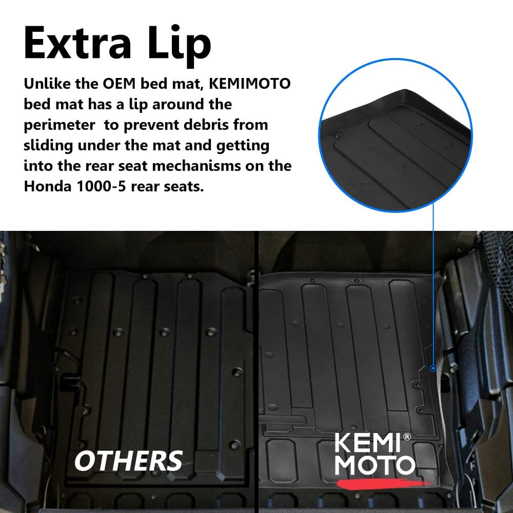 Kemimoto Rubber Bed Mat Liner for Pioneer 1000-5 2016-2026