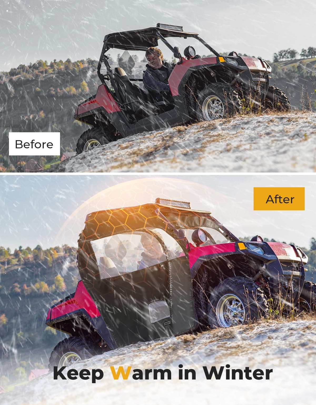 UTU Soft Cab Enclosure for RZR 570/Trail 570/800/S 800/900