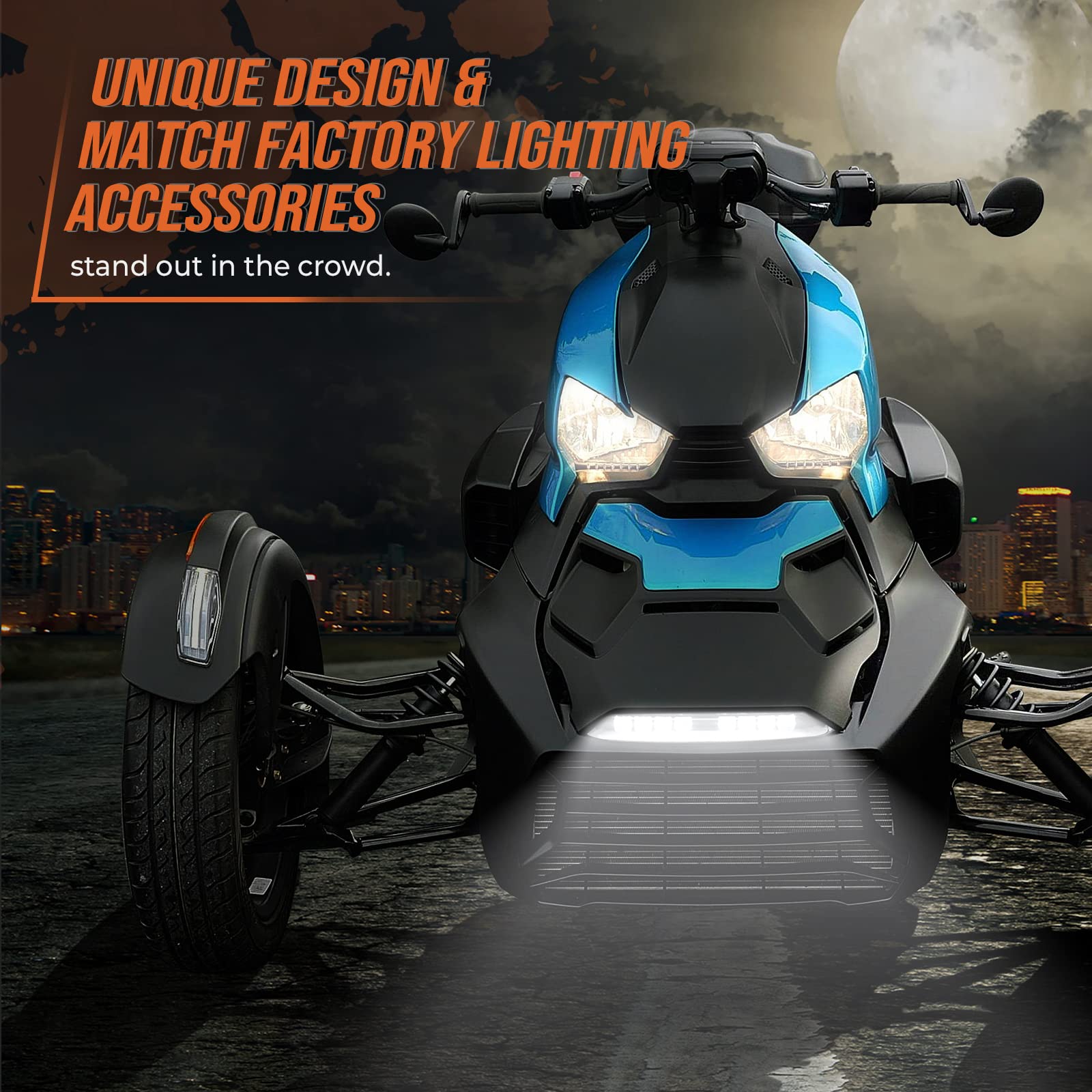 Kemimoto LED Front Bumper Light Bar for Can‑Am Ryker 600/900