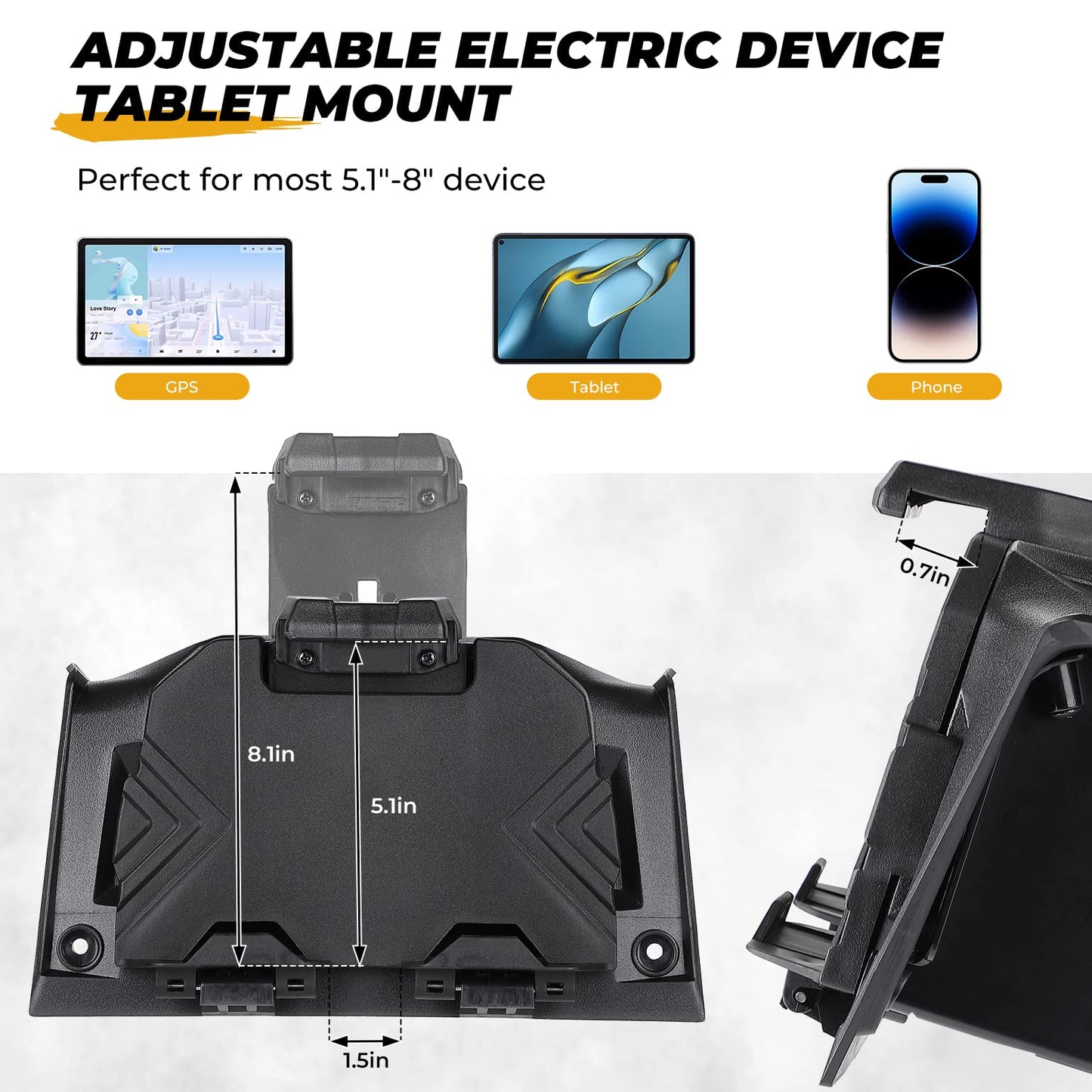 Kemimoto Tablet GPS Mount With Storage For RZR XP 1000