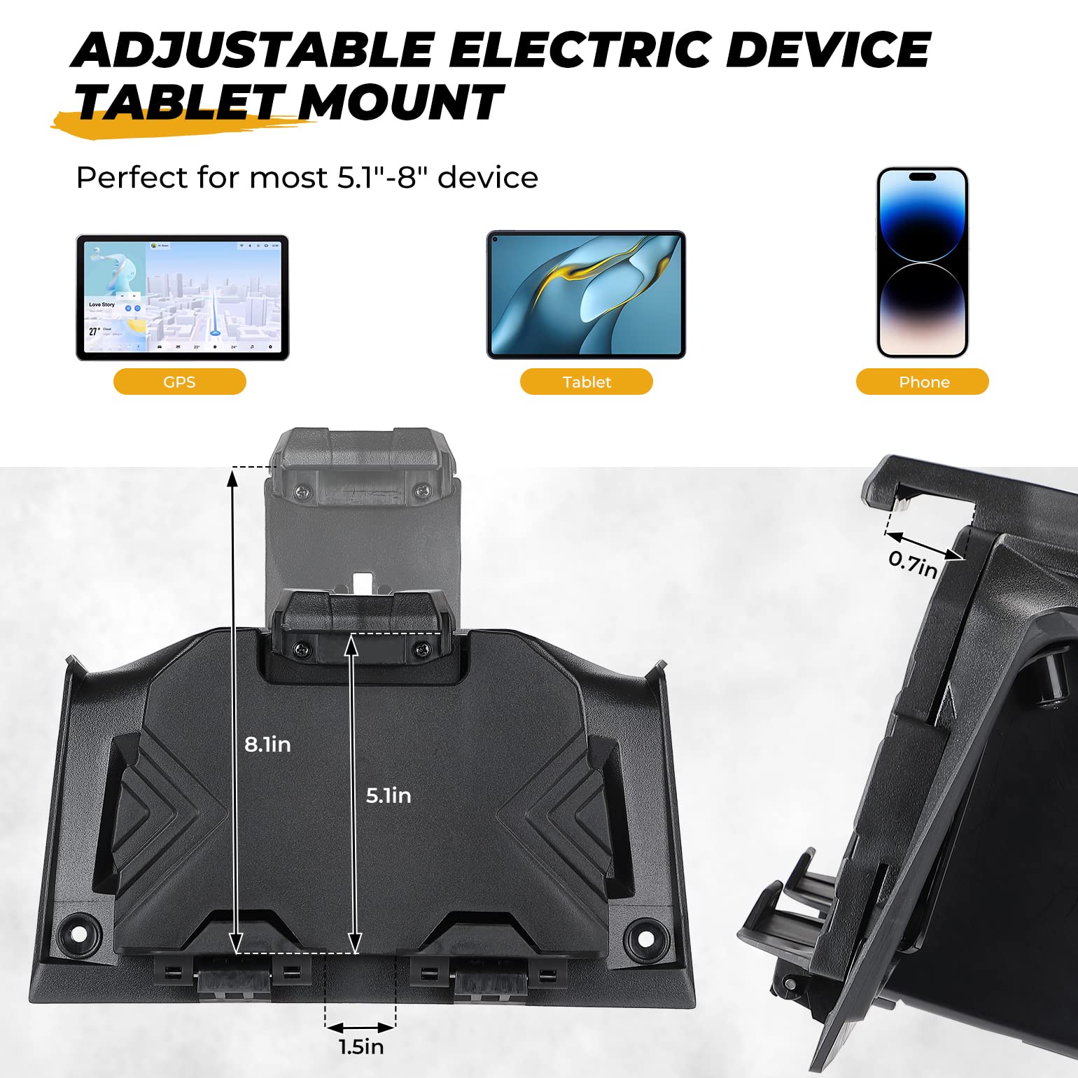 Kemimoto Tablet GPS Mount With Storage For RZR XP 1000