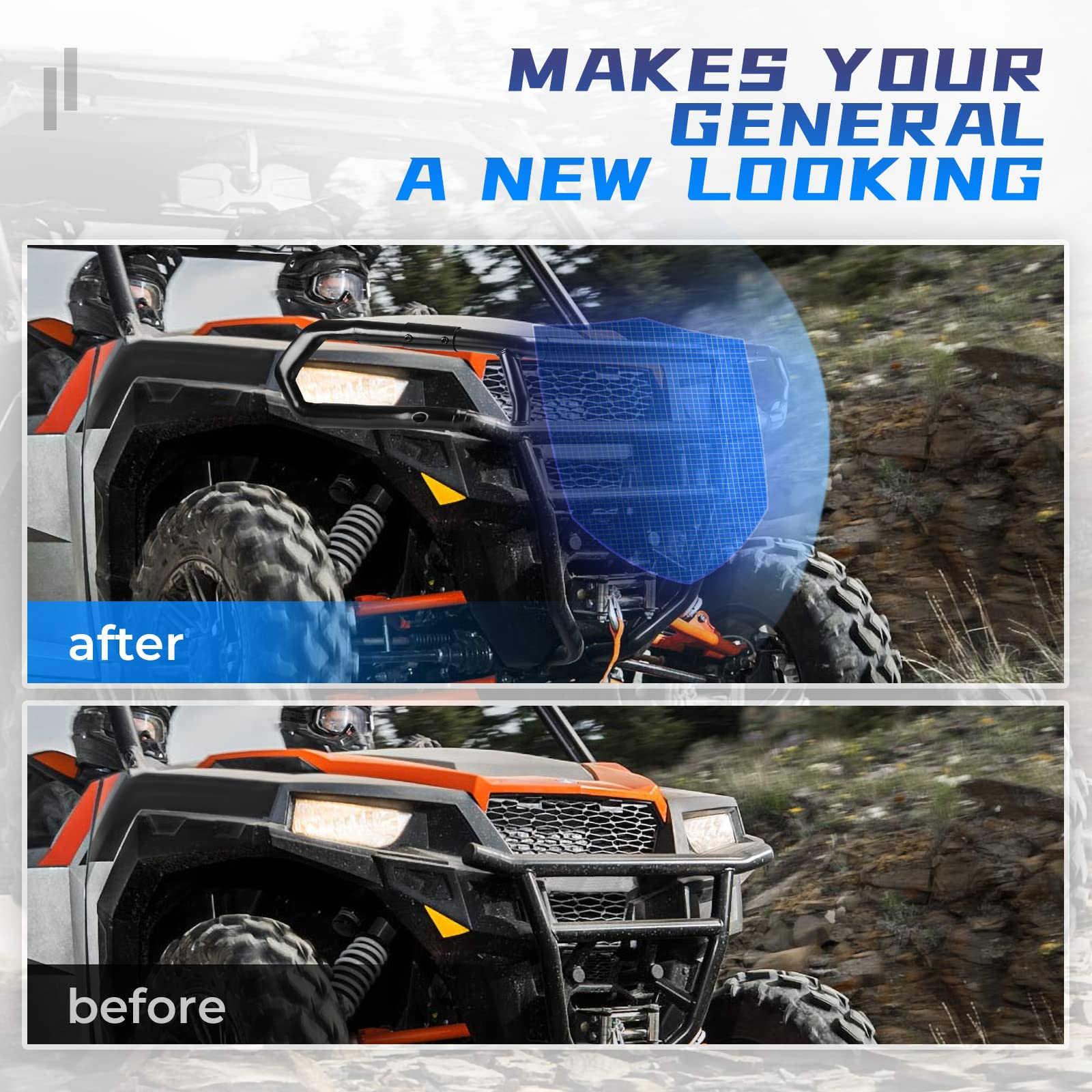 Kemimoto Front Upper Bumper for Polaris General 2016-2024