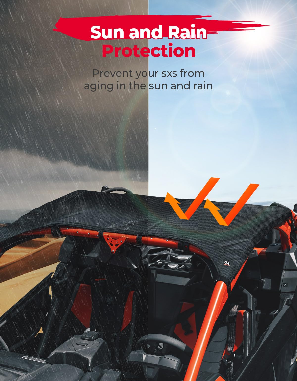 Kemimoto UV‑Resistant Soft Top Roof for Can‑Am Maverick X3