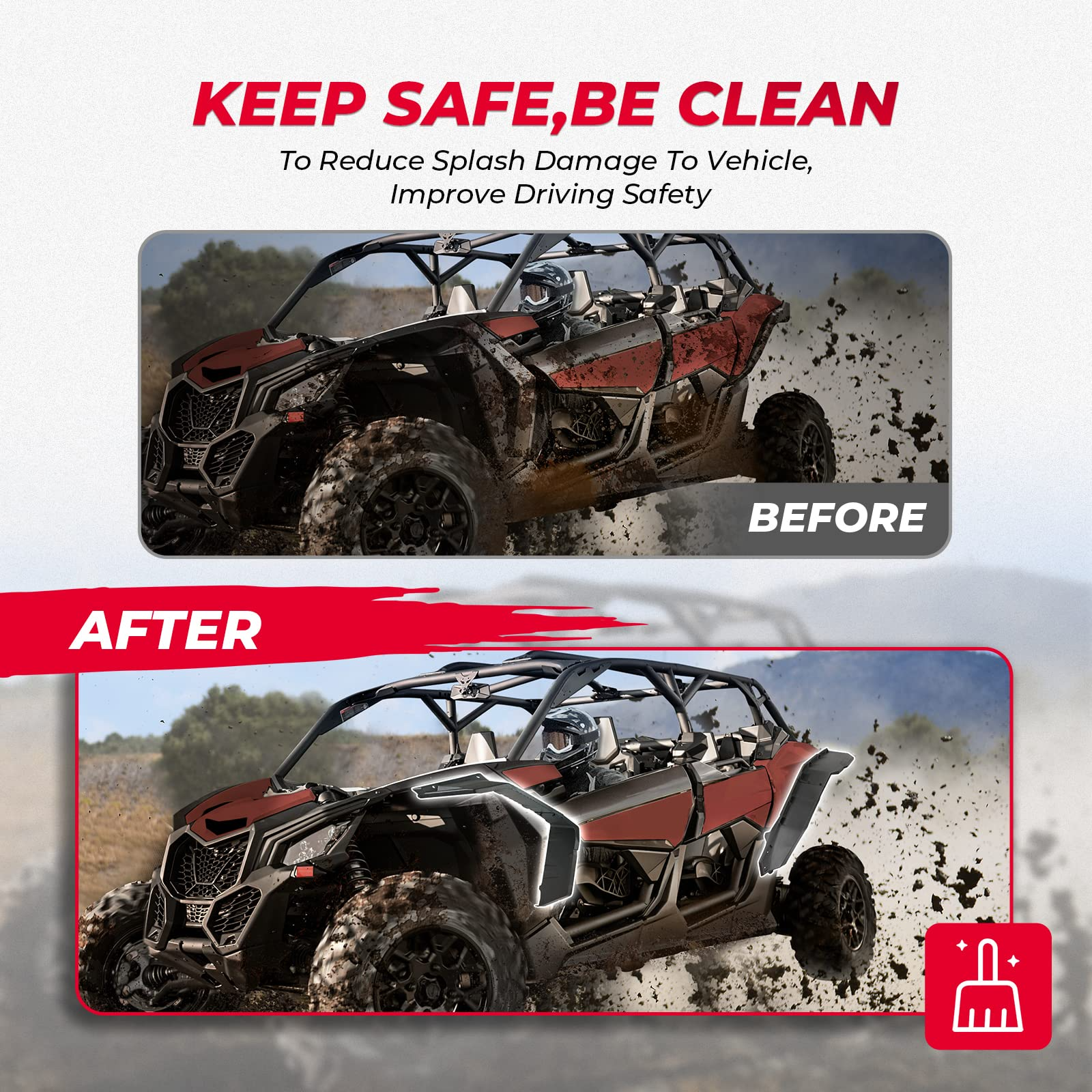 Kemimoto Upgraded Extended Fender Flares for Can‑Am Maverick X3/X3 Max