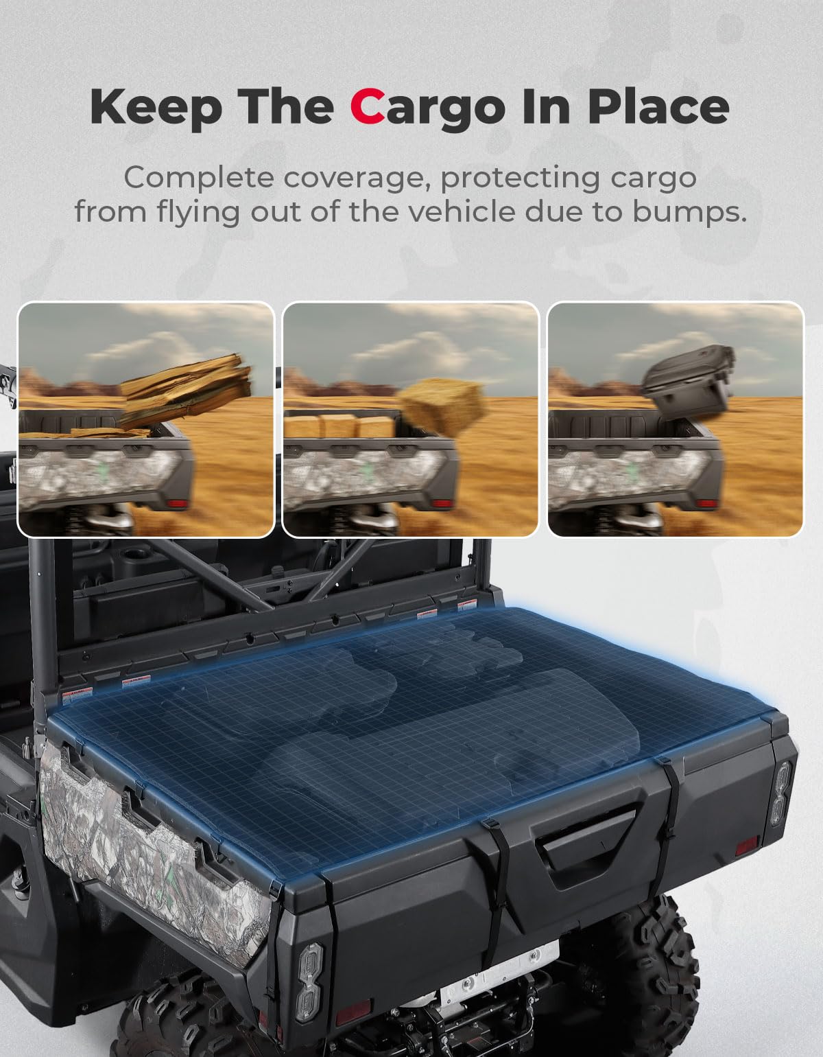 Kemimoto Soft Cargo Bed Cover for CFMOTO UFORCE 1000/1000 XL