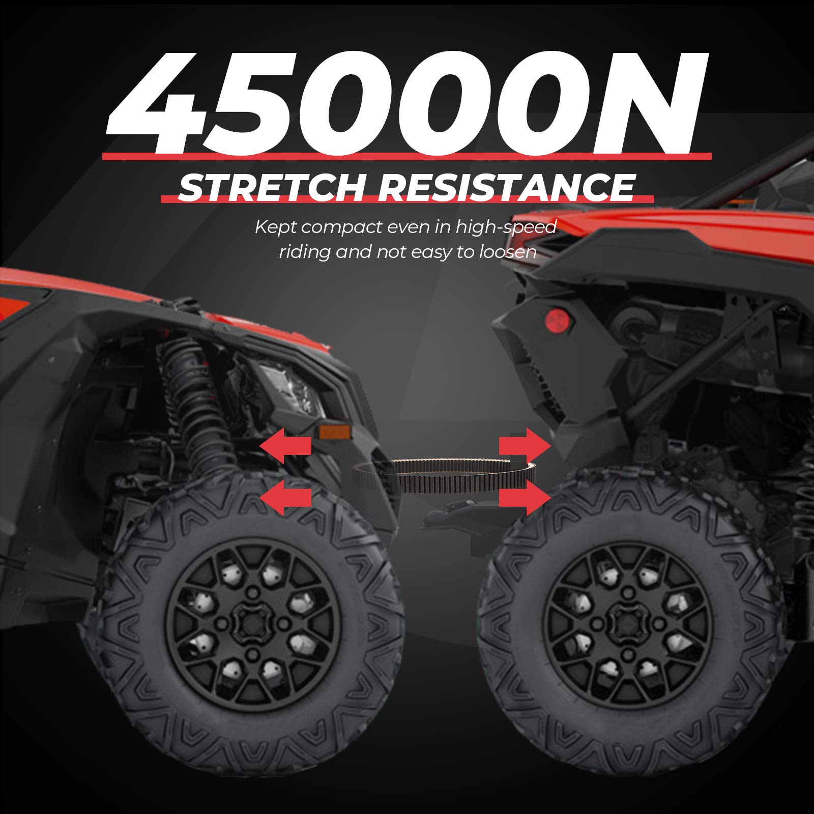Kemimoto Drive Belt Kit for Can‑Am Maverick X3/Max Black