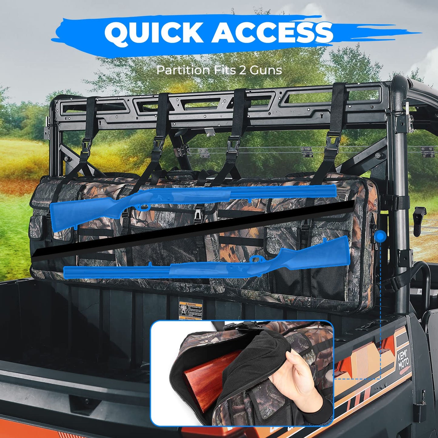 Kemimoto Double UTV Gun Holder Tool Rack Camouflage
