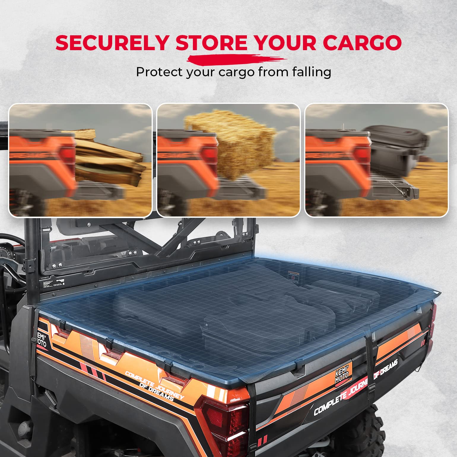 Kemimoto UTV Cargo Bed Cover for Polaris Ranger XP 1000