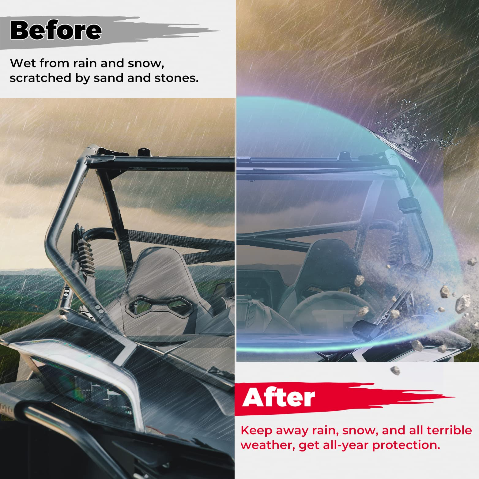 Kemimoto Scratch Resistant Front Windshield for CFMOTO ZForce 950