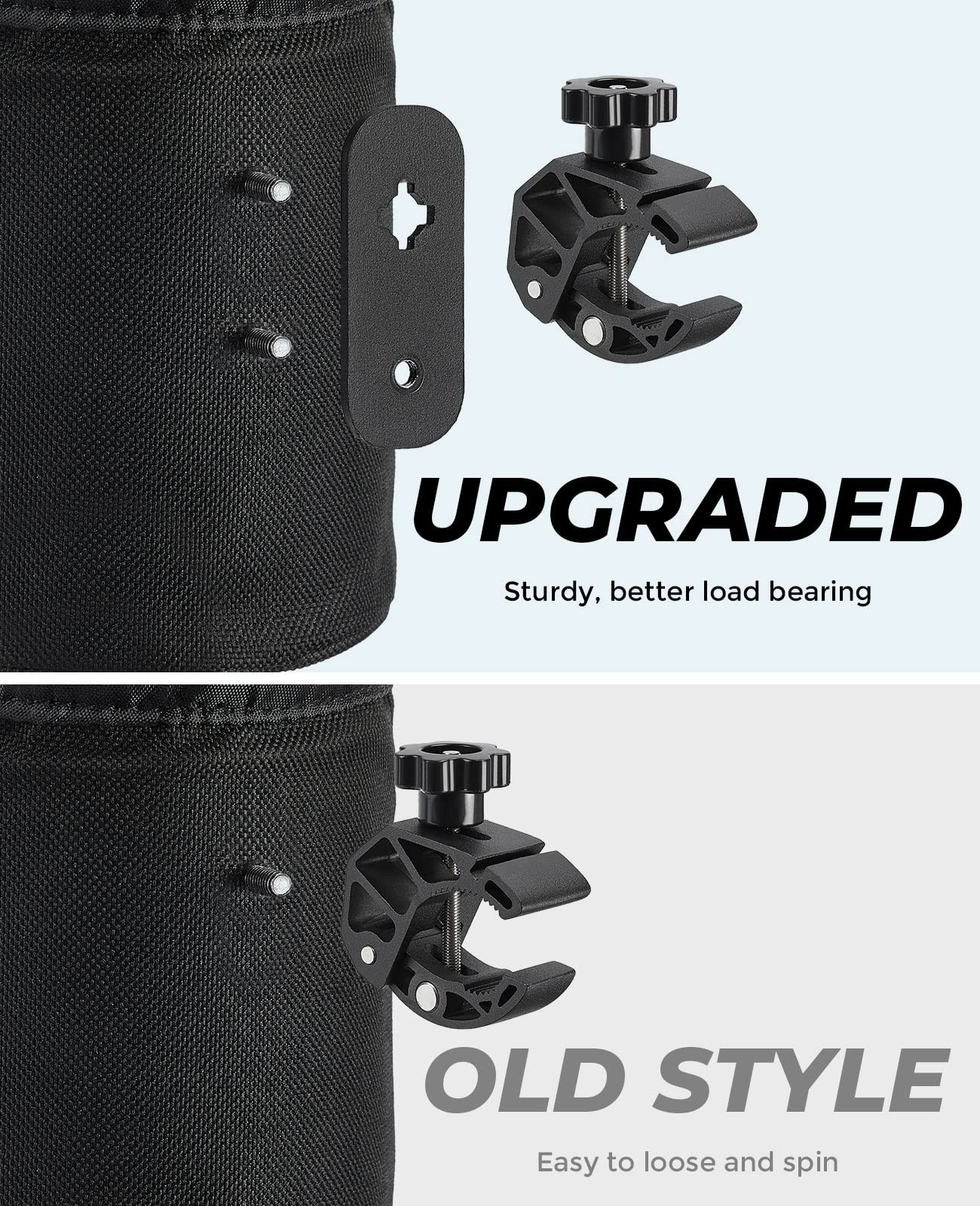 Universal Oxford Fabric Cup Holder with 0.6"-1.5" Alligator Clamp