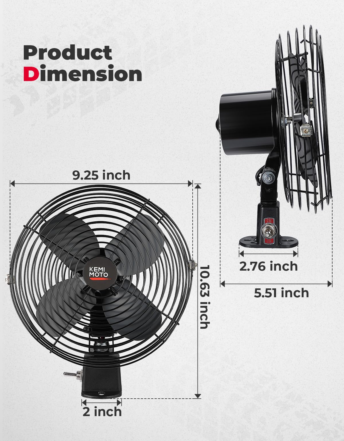 UTV 12V 8" Cooling Fan for Car, Truck, RV