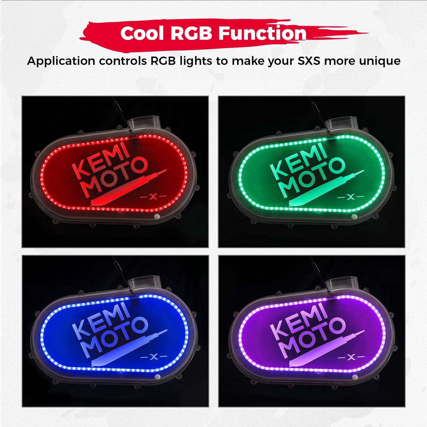Outer Clutch Cover with RGB LED Strip Lights for Can‑Am Maverick X3/MAX