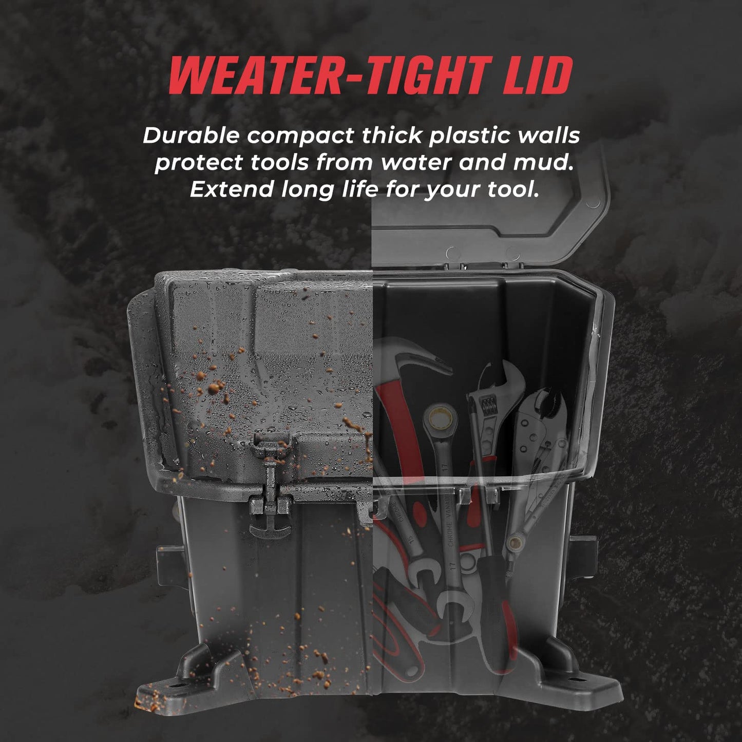 Kemimoto Waterproof Cargo Box 65L for Polaris RZR XP 1000/4