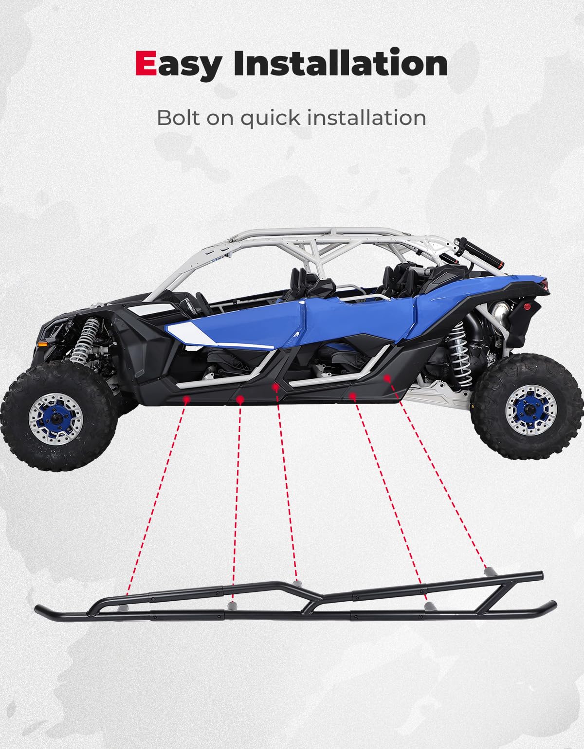 Kemimoto Heavy-Duty Steel Nerf Bars for Can‑Am Maverick X3 MAX