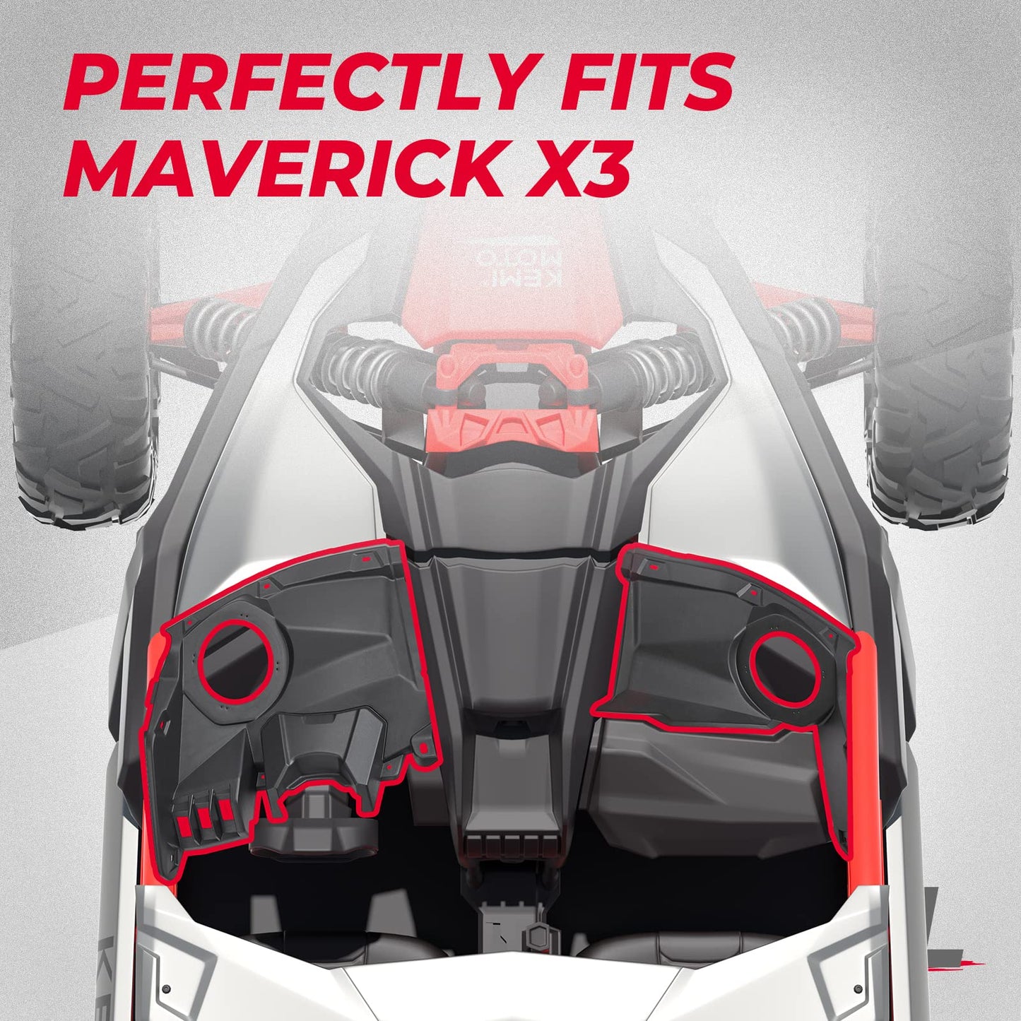 Kemimoto Front Dash Speaker Pods for Can‑Am Maverick X3