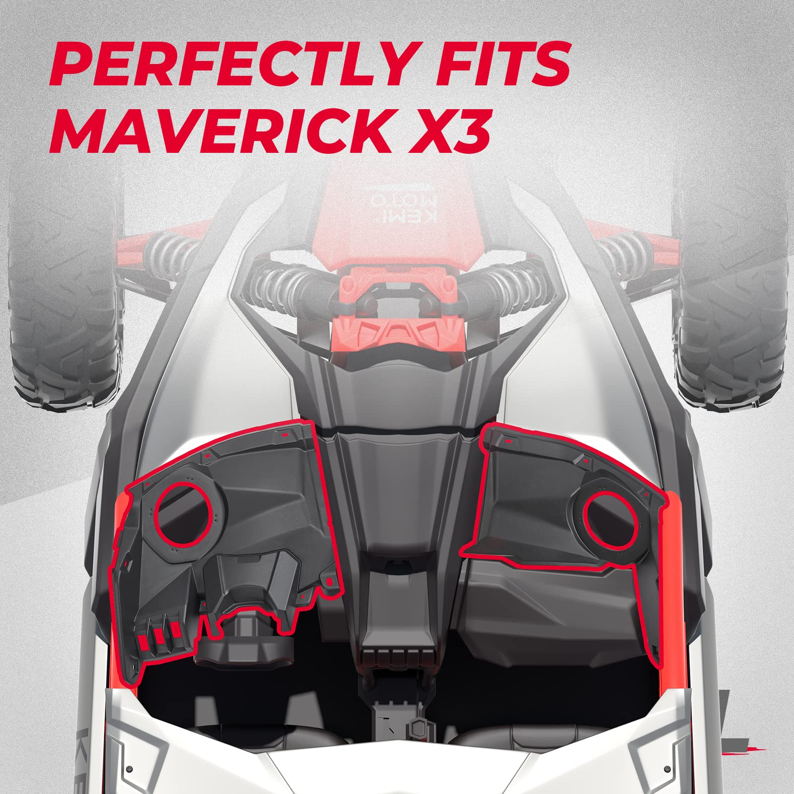 Kemimoto Front Dash Speaker Pods for Can‑Am Maverick X3