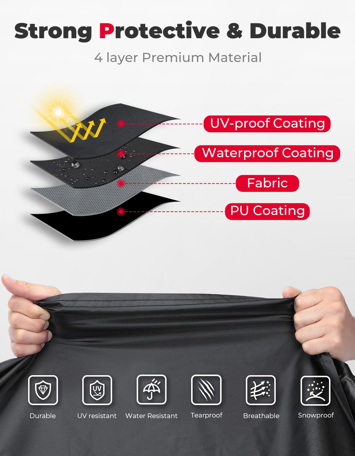 Kemimoto Full Cover with Reflective Strips for Polaris Slingshot 2015-2025