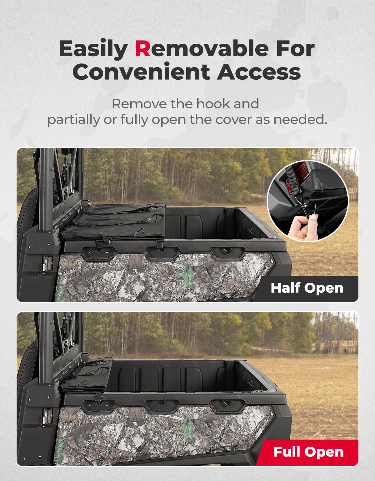 Kemimoto Soft Cargo Bed Cover for CFMOTO UFORCE 1000/1000 XL