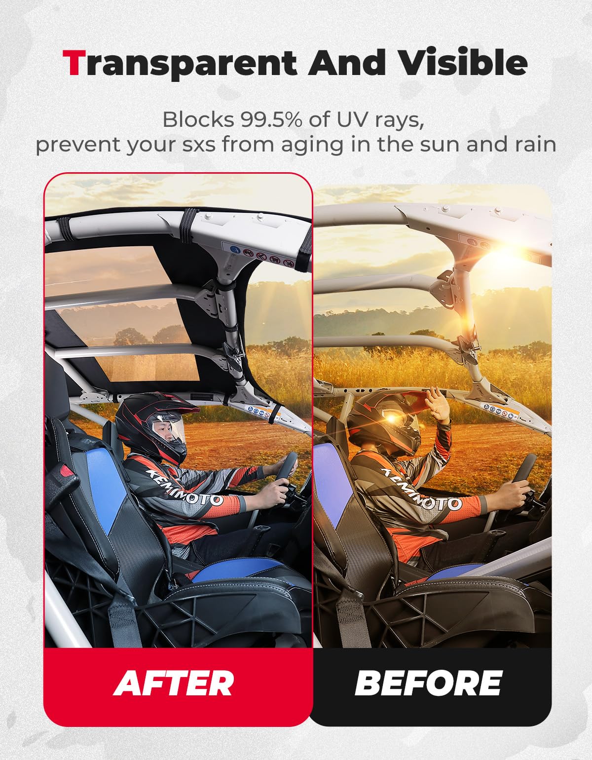 Kemimoto Canvas Soft Rooftop Waterproof for Can‑Am Maverick X3 Max