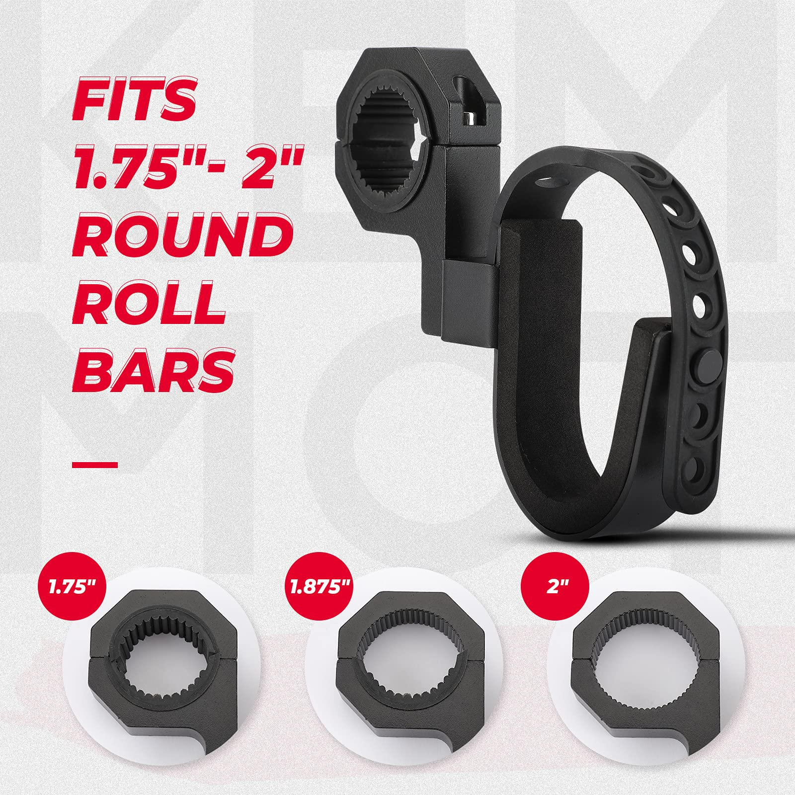 UTV Shotgun Holder Fit 1.75” 2” Roll Bars Ski Rack Bow Rack (2 pieces)