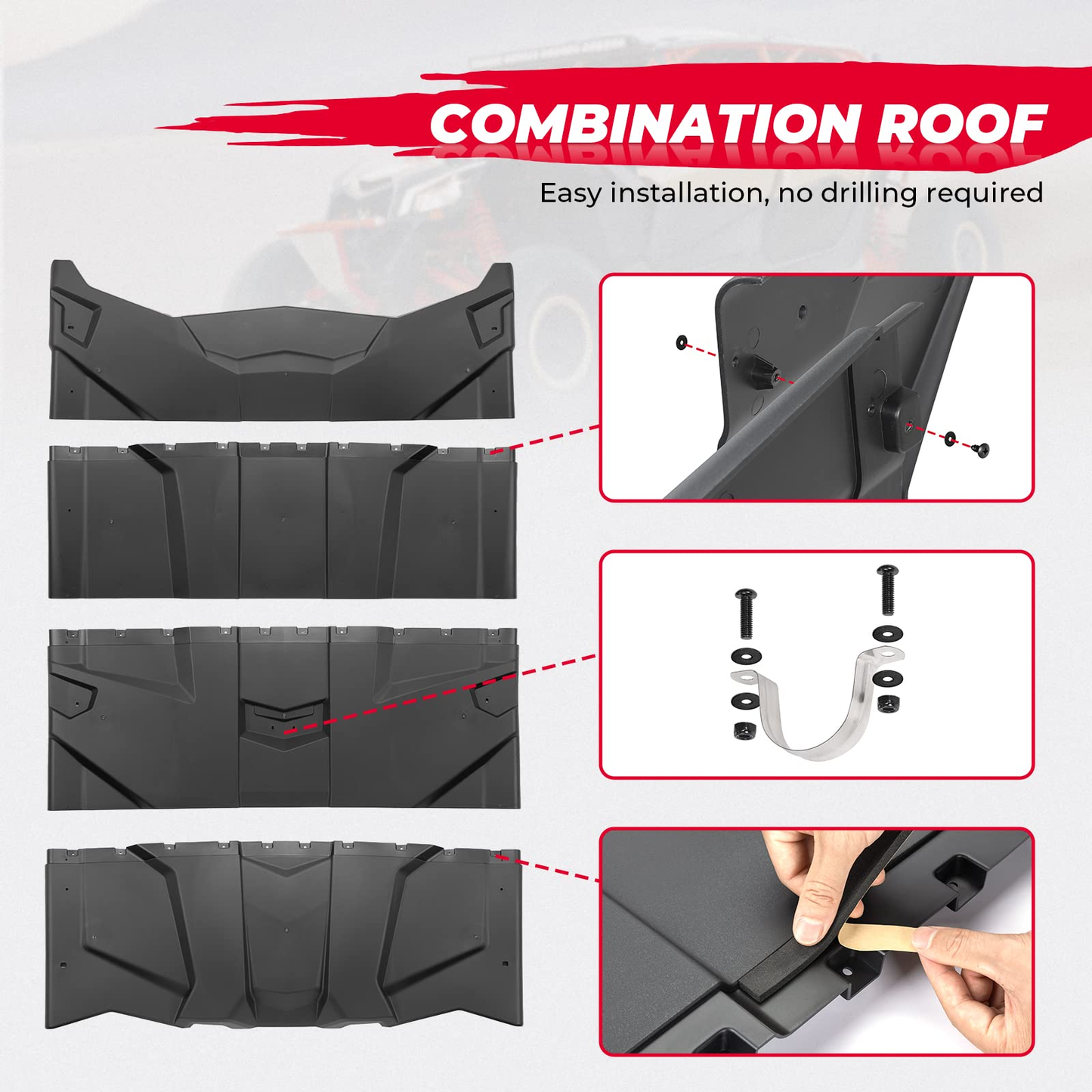 Kemimoto Roof Top 4PCS Combination for Can‑Am Maverick X3 Max