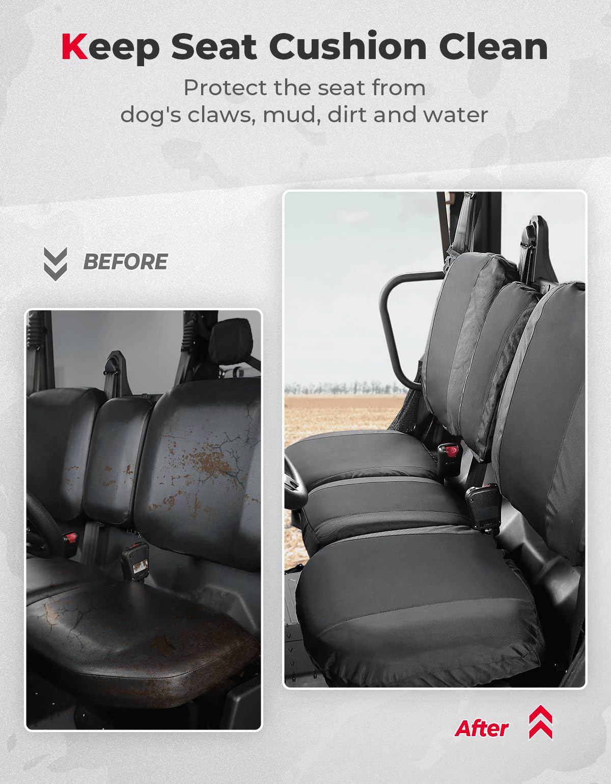 Kemimoto Waterproof Repellent Seat Cover for Can‑Am Defender MAX