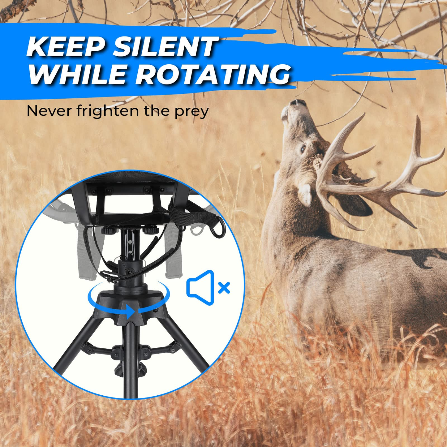 360 Degree Silent Swivel Blind Hunting Chair