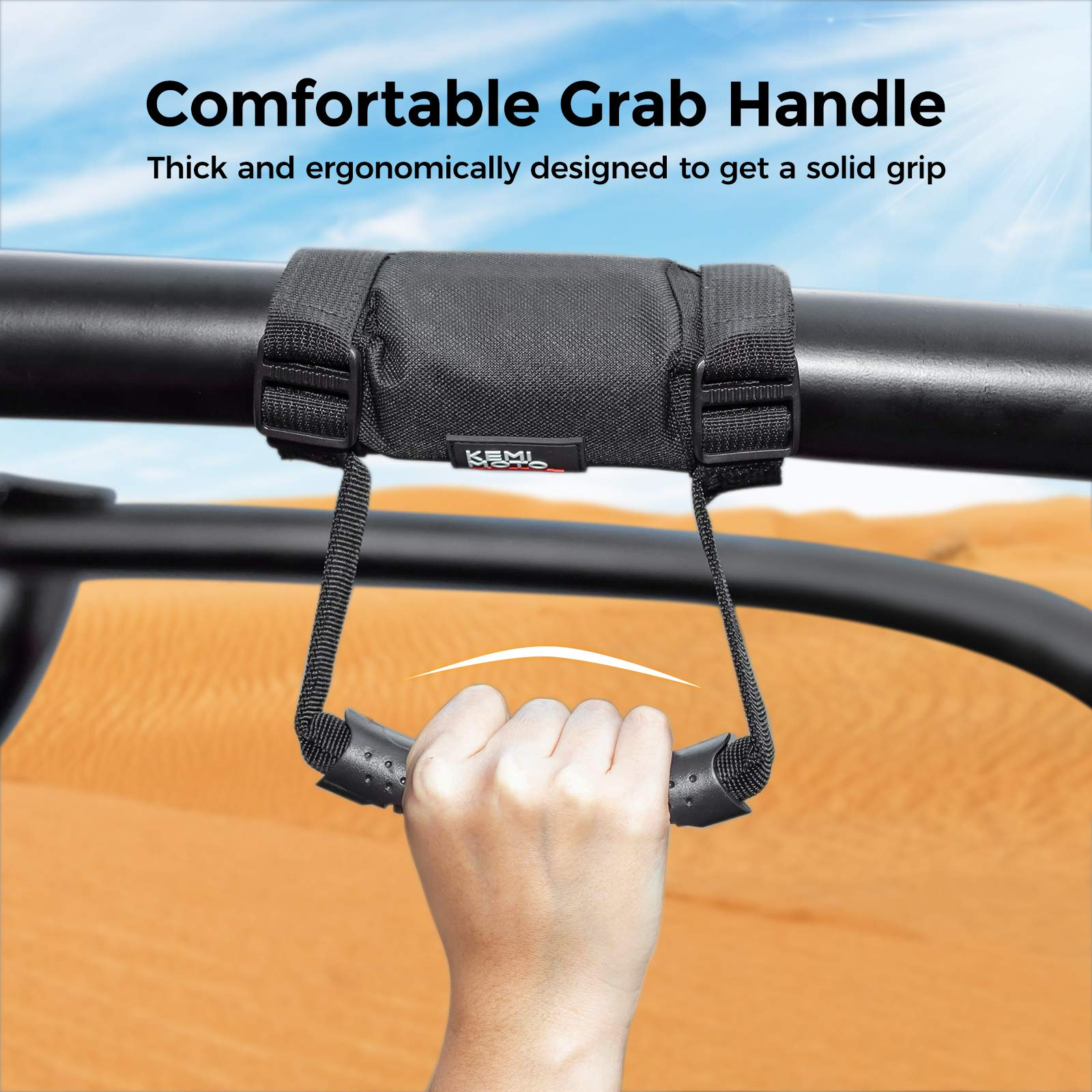 KEMIMOTO UTV Grab Handles 2 Pack Heavy-Duty Roll Bar