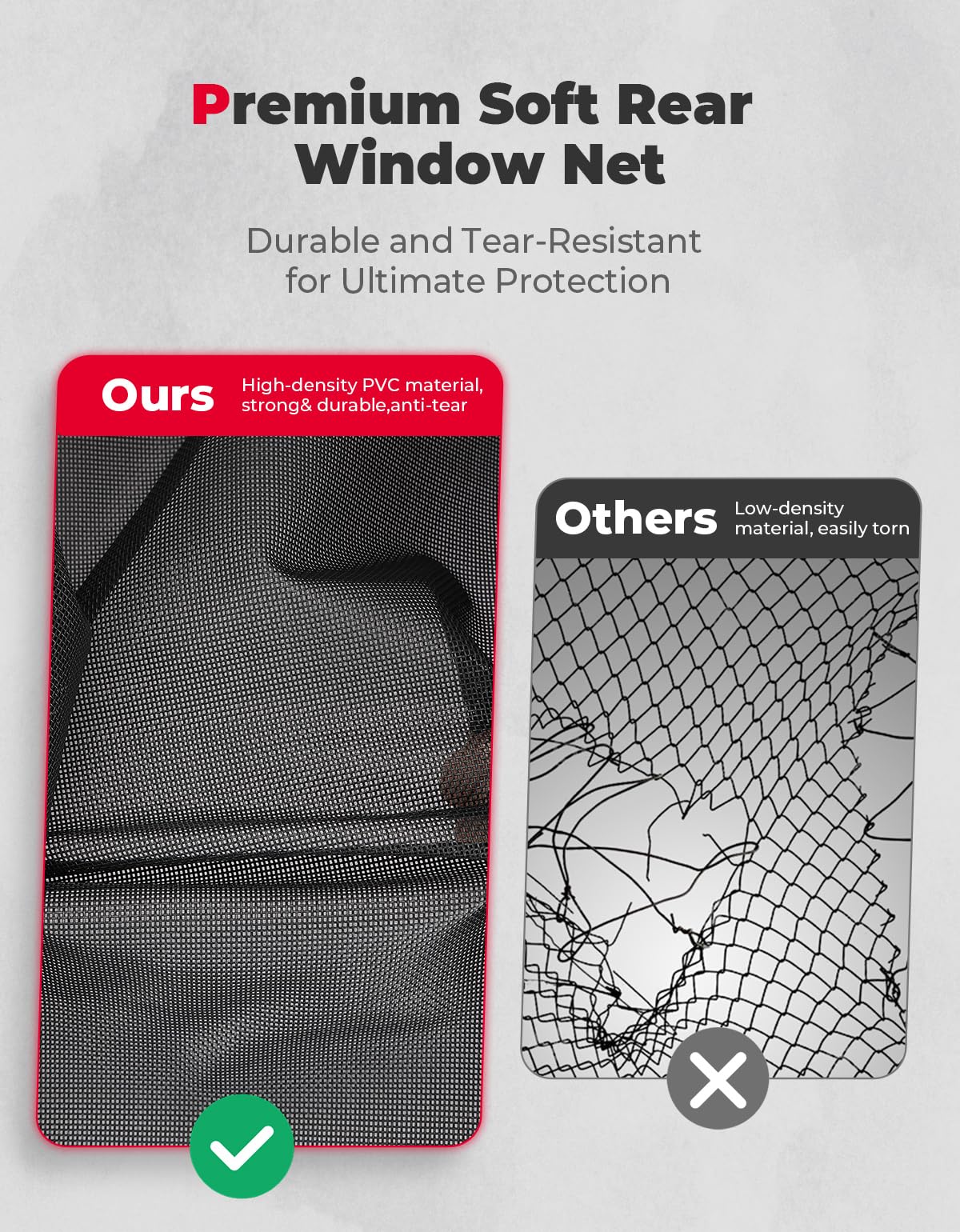 UTV Soft Rear Window Net For Pioneer 1000-6