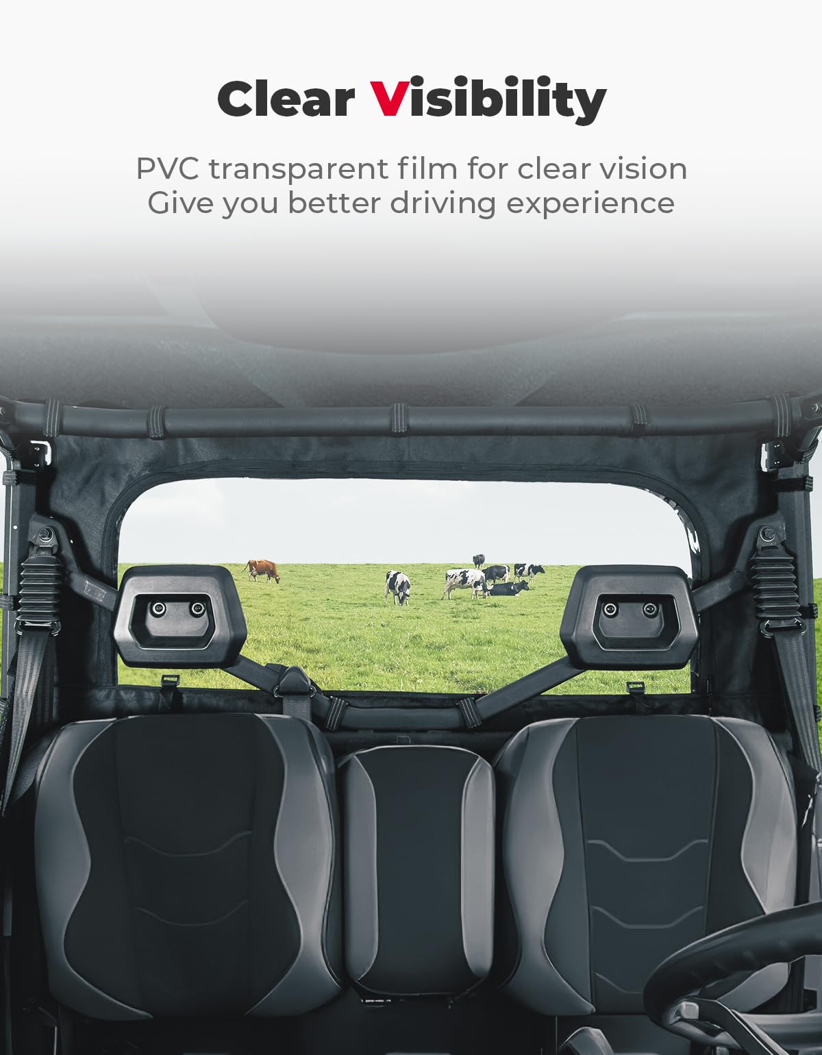Front Vented Full Windshield & Soft Rear Windshield for Can Am Defender