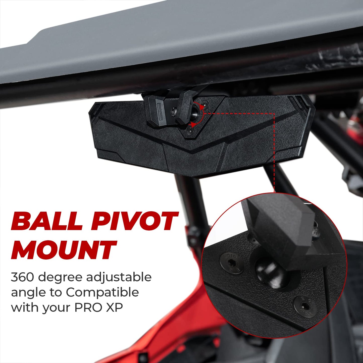 Kemimoto Rear View Mirror for Polaris RZR PRO XP Turbo