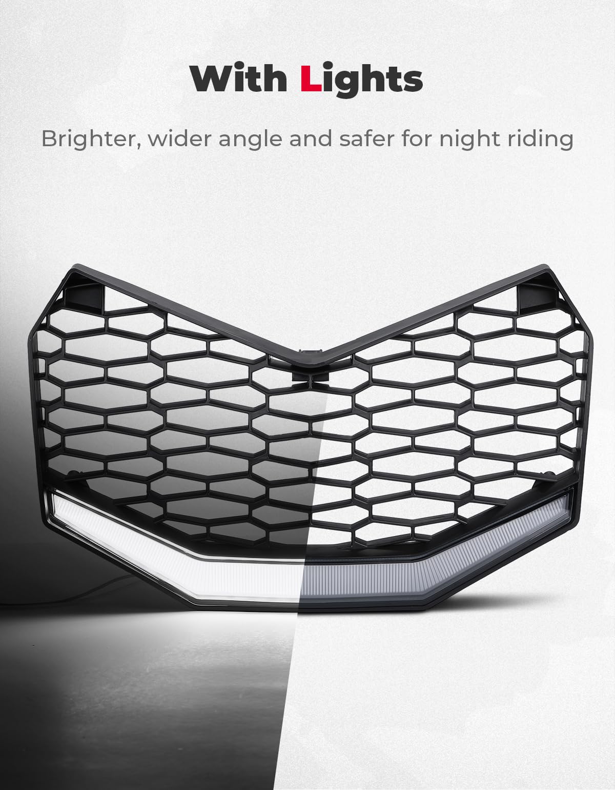Kemimoto Front Bumper Mesh Grill for Can‑Am Maverick X3