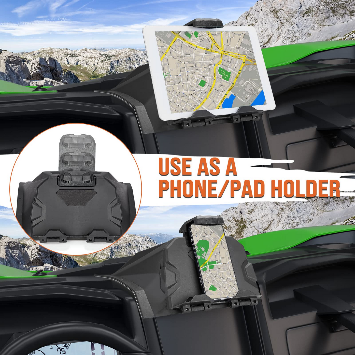 Kemimoto Phone Tablet Holder for Kawasaki Teryx KRX 1000