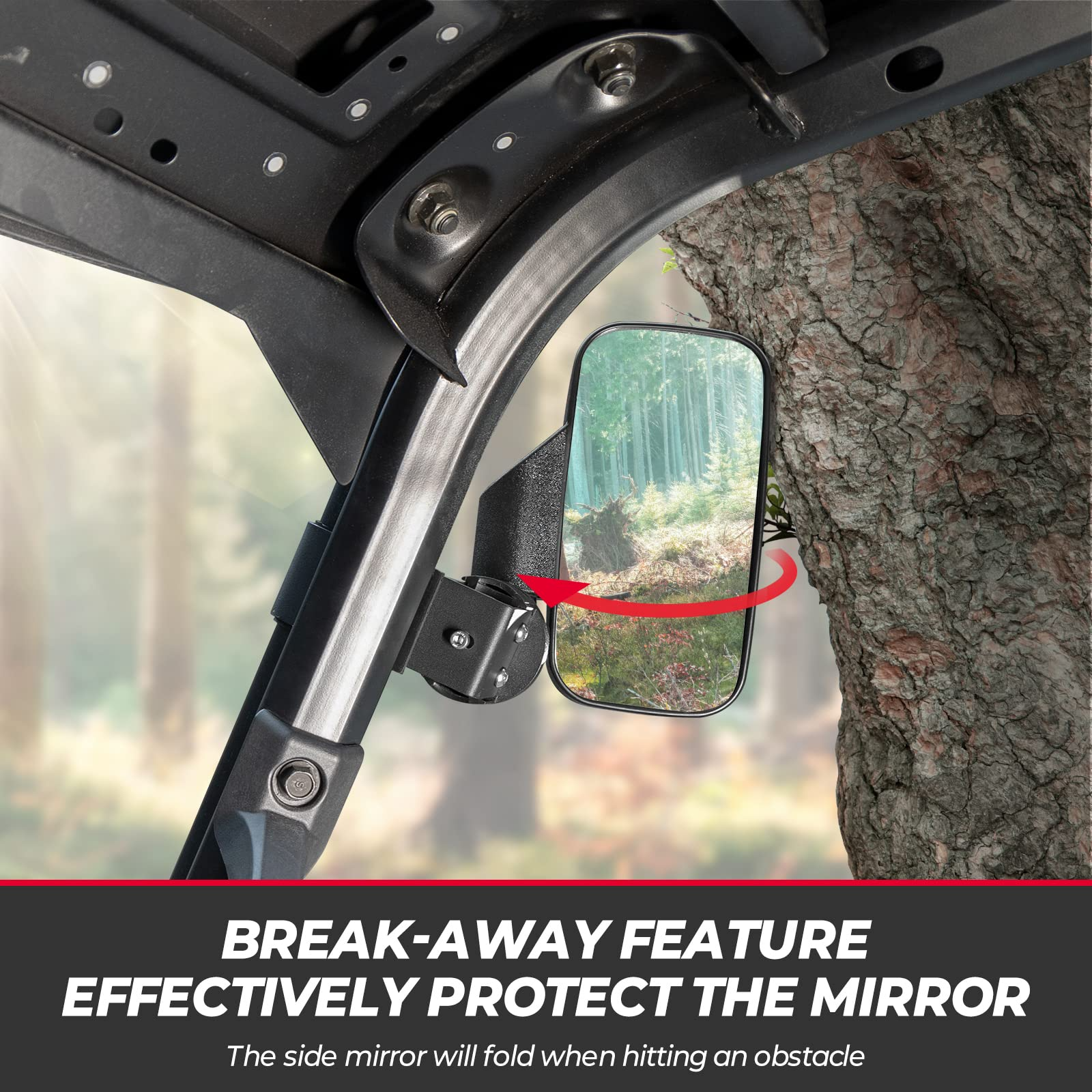 Kemimoto UTV Side Mirror High Impact Adjustable 4.7" x 7"
