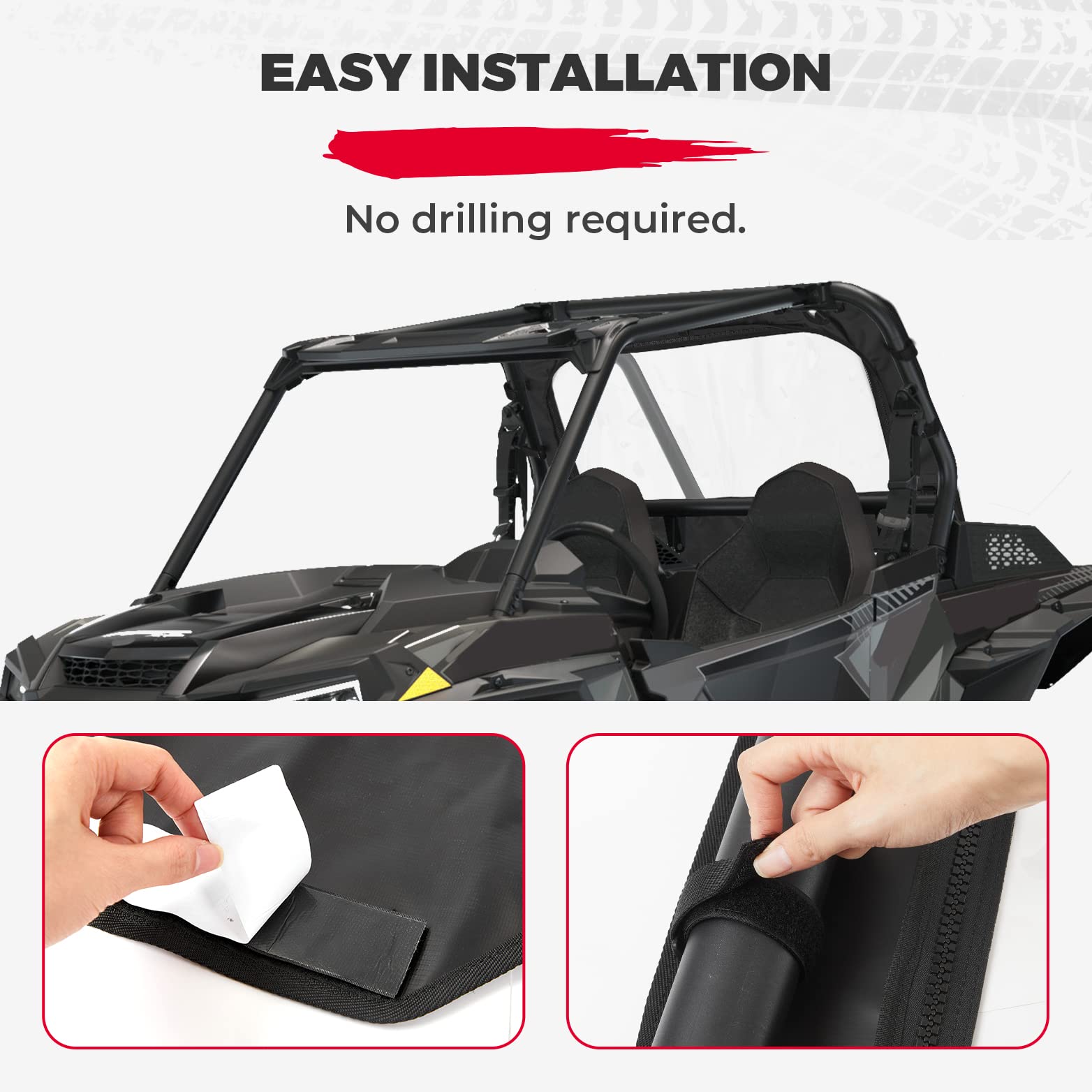 Kemimoto Soft Rear Windshield for Polaris RZR XP 1000/4 2014-2023