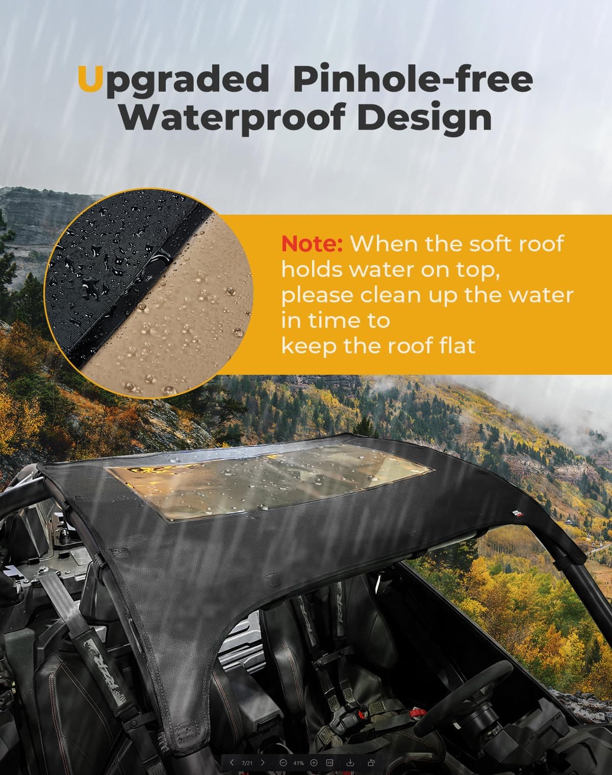 Kemimoto Soft Canvas Roof for Polaris RZR PRO R 2022-2024