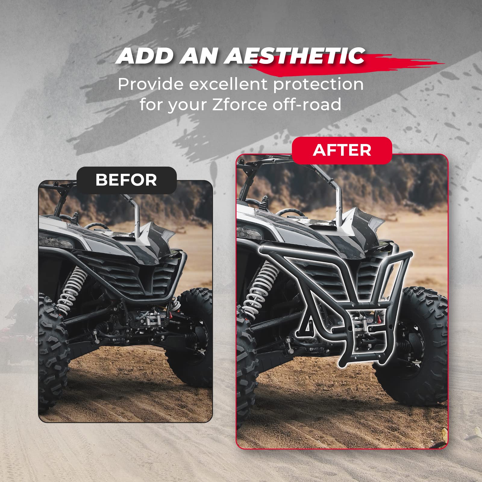 Kemimoto Front Bumper Brush Guard for CFMOTO ZForce 950