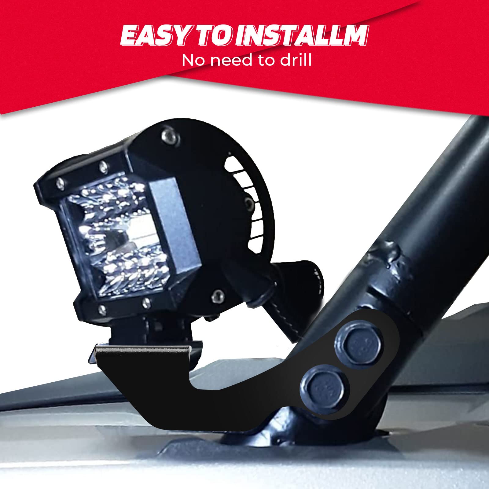 LED Light Mount A-Pillar Mount Light Bracket for Polaris RZR (2 packs)