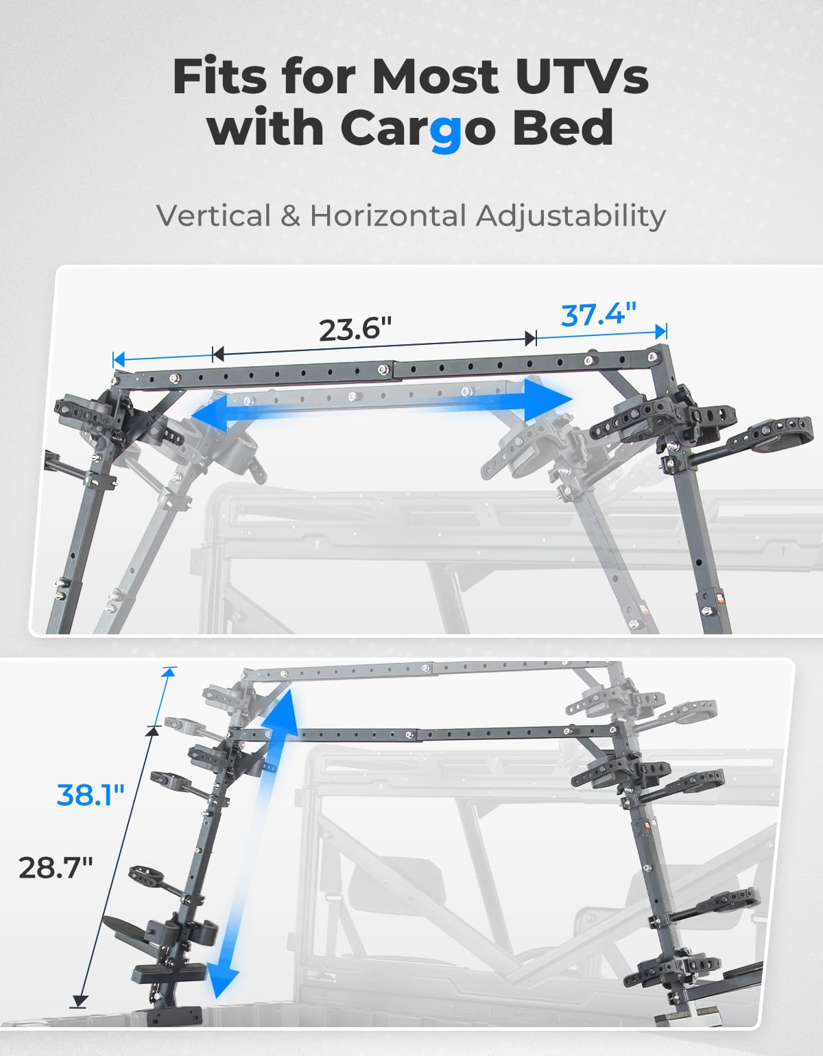 UTV Double Crossbow Rack for Polaris Ranger General Pioneer