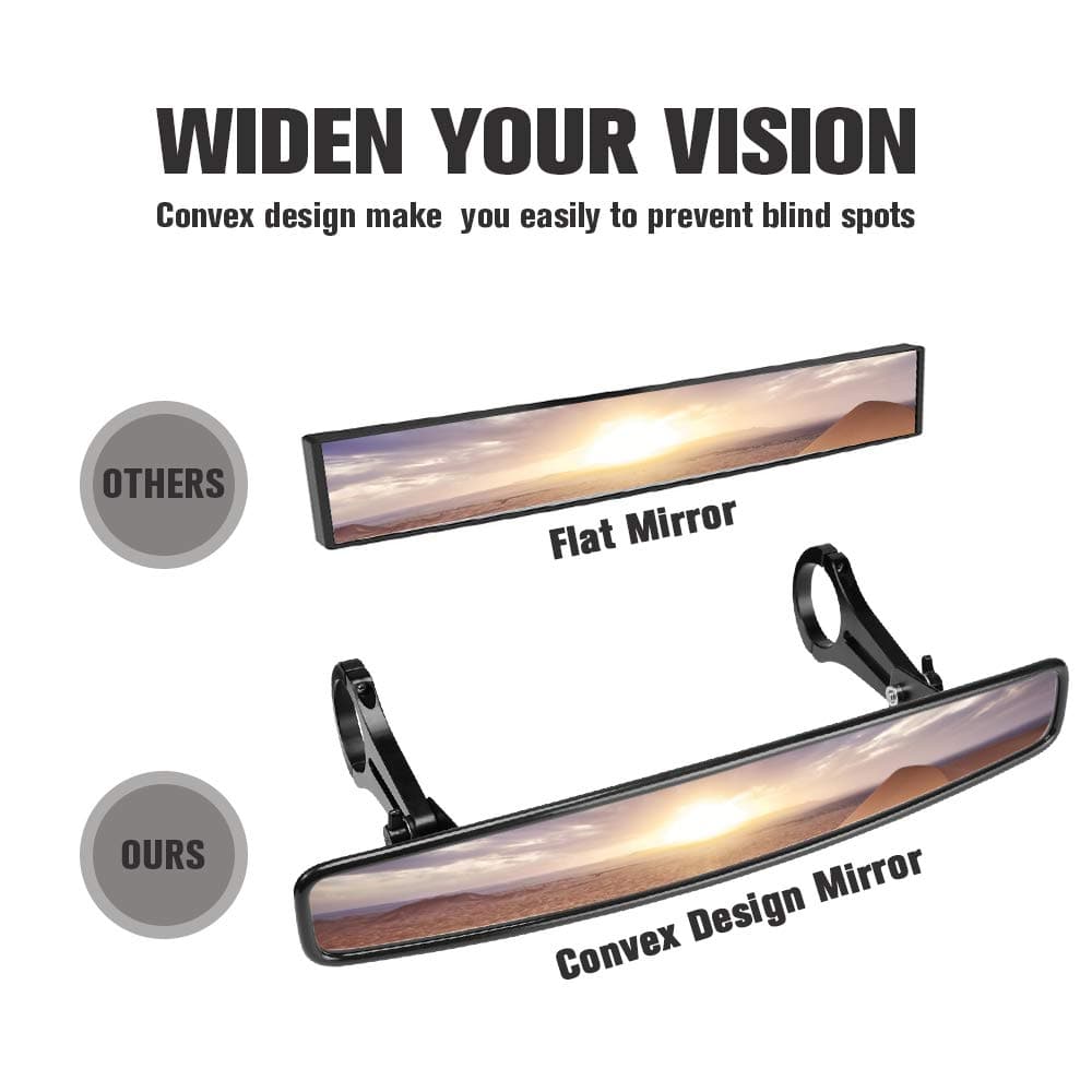 Kemimoto Rear View Mirror 1.75" Clamps Convex Design