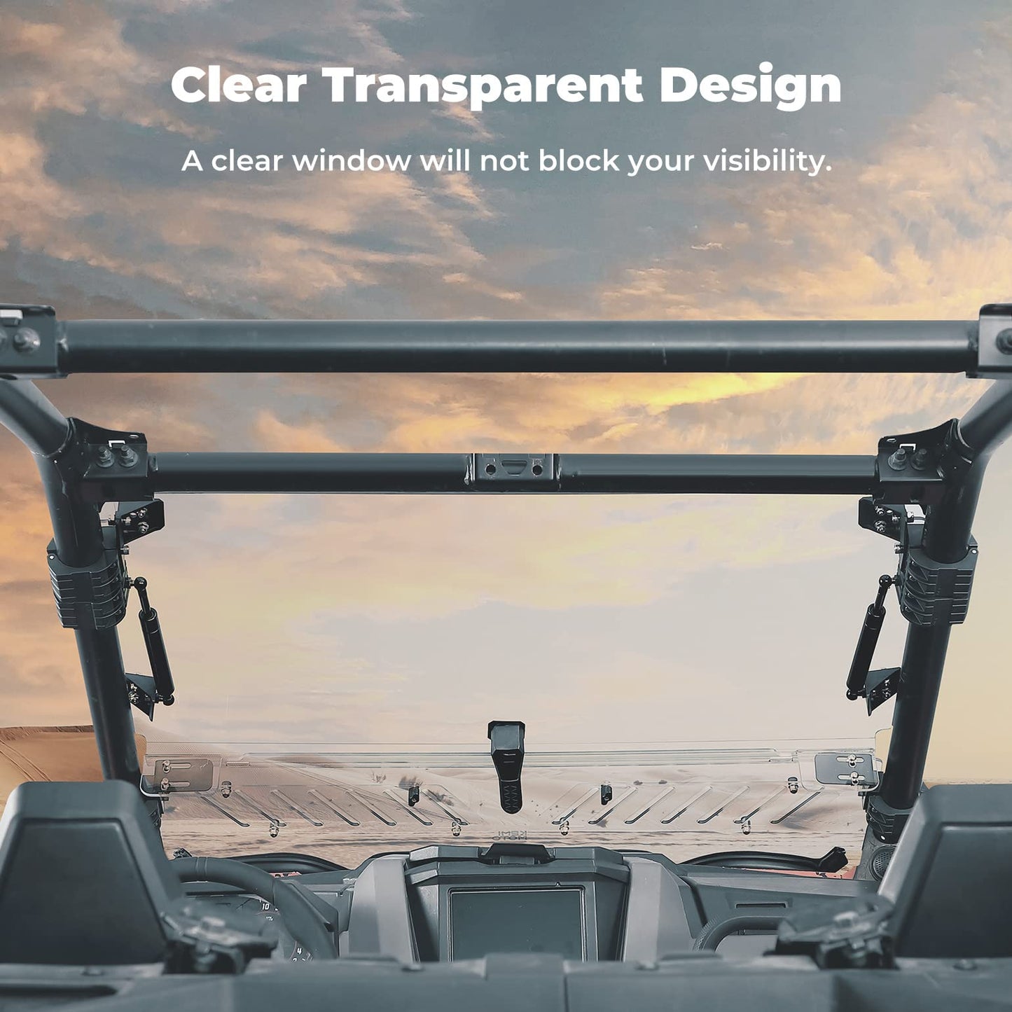 Kemimoto 3-in-1 Folding Half Windshield Polaris RZR PRO XP 2020-2024