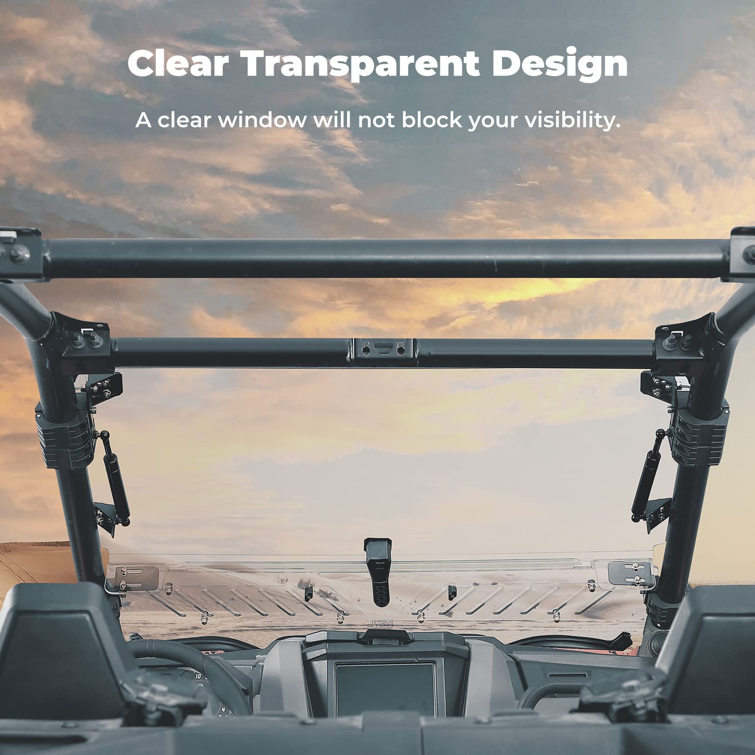 Kemimoto 3-in-1 Folding Half Windshield Polaris RZR PRO XP 2020-2024